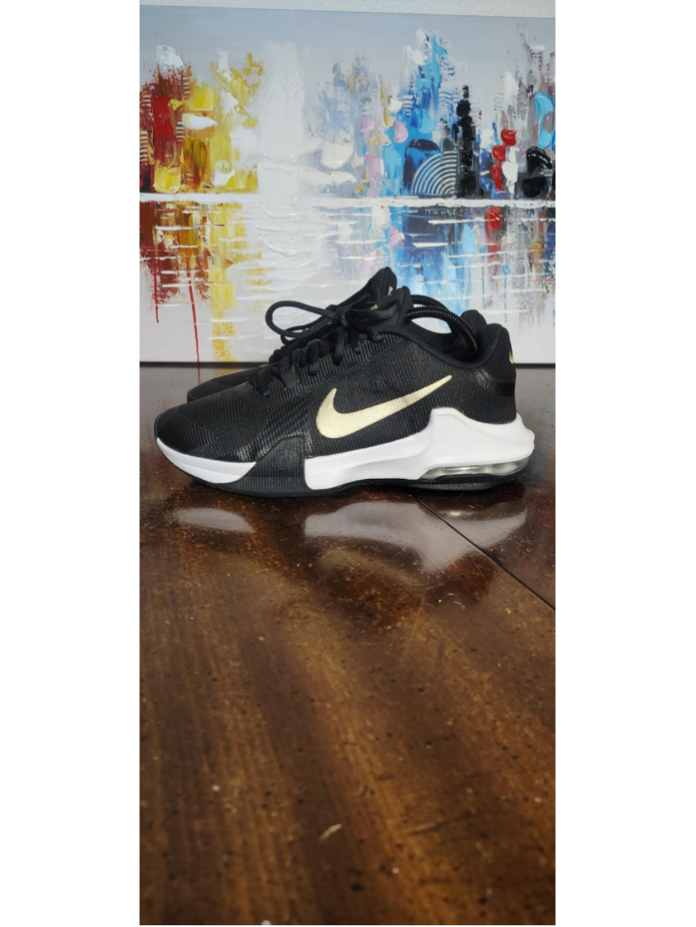 Nike Air Max Impact 4 Shoes Mens Size 8.5 Black Gold Low Top Sneakers DM1124-003